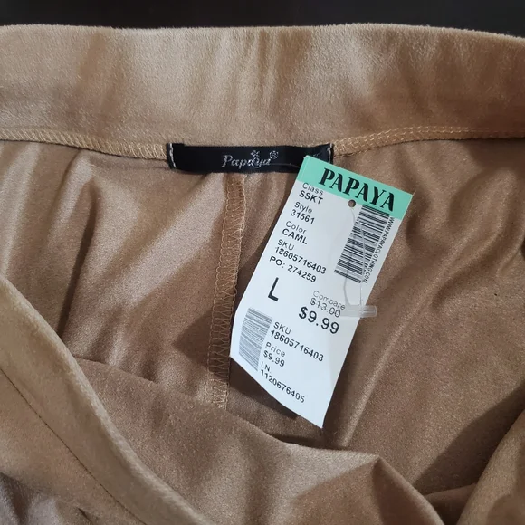 Papaya NWT Tan Skater Skirt Sz L - Picture 2 of 2